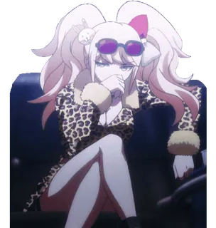 😒 Junko Enoshima Danganronpa Anime, Charakter, Danganronpa, Junko Enoshima, Leopardenmuster, Leopard whatsapp sticker