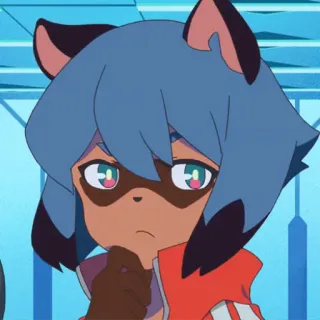 🤔 Michiru Kagemori BNA Anime, Tanuki, Kemono, Dziewczyna, BNA, Bestia, Człowiek, Anthro telegram sticker