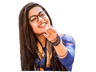 😄 kobieta, uśmiechnięta, okulary, brunetka, radosna telegram sticker