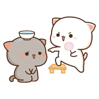 😒 Katze, süß, kawaii, Peachcat, wütend, Lutscher, Tisch telegram sticker