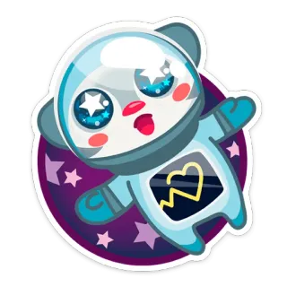 🧑‍🚀 lucu, kartun, kawaii, luar angkasa, astronot, karakter telegram sticker