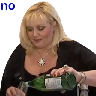 🥲 woman, pouring, drink, alcohol, blonde telegram sticker
