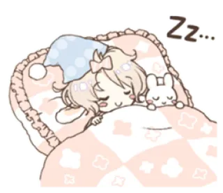 🌬 Zz... durmiendo, sueño, lindo, cama, zzz, kawaii, dibujos animados whatsapp sticker