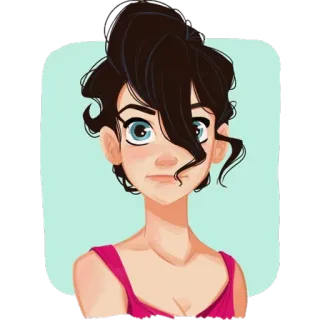 😳 женщина, девушка, портрет, персонаж, иллюстрация, женский telegram sticker