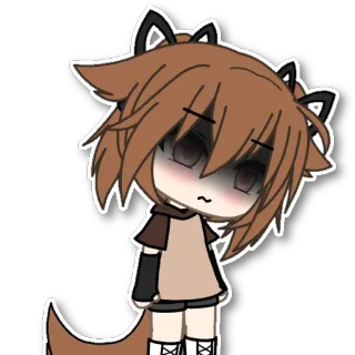 😔 Аниме, Gacha Life, Грустный, Мультфильм, Аватар telegram sticker
