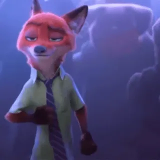 💃 Nick Wilde Zootopia renard, zootopie, disney, dessin animé, animal telegram sticker