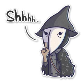 🤫 Shhhh... chut, silence, calme, doigt, masque telegram sticker