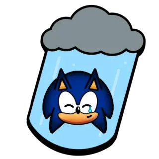 🥲 Sonic Sonic the Hedgehog, crying, sad, rain, weather telegram sticker
