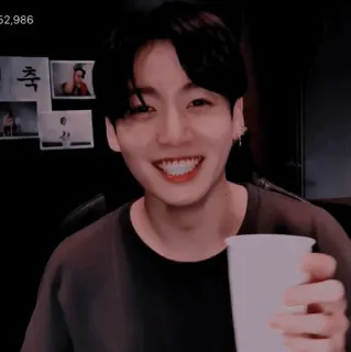 🗒 축 kpop, coreano, idol, sorriso, copo, homem telegram sticker