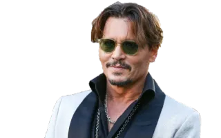 🙂 Johnny Depp celebrity, actor, man, sunglasses, portrait telegram sticker