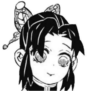 🦋 Shinobu Kocho Demon Slayer Шинобу Кочо, Клинок, рассекающий демонов, Аниме, Манга, Персонаж, Бабочка, Улыбка whatsapp sticker
