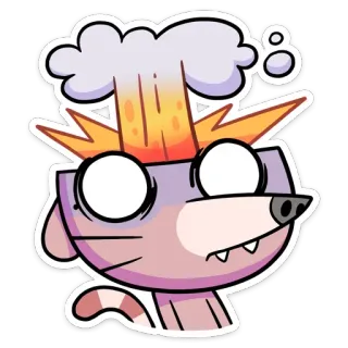 🤯 cartoon, explosion, crazy, shocked, sticker, animal whatsapp sticker