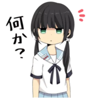 😒 何か? Anime, Manga, Nhật Bản, Câu hỏi, Cô gái, Dễ thương, Biểu cảm telegram sticker