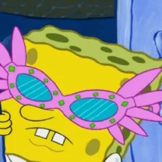 🖤 Spongebob spongebob, cartoon, funny, character, glasses, nickelodeon telegram sticker