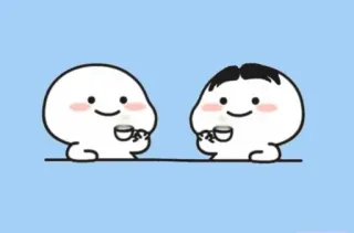 ✨ fofo, kawaii, amizade, café, desenho animado, ilustração telegram sticker