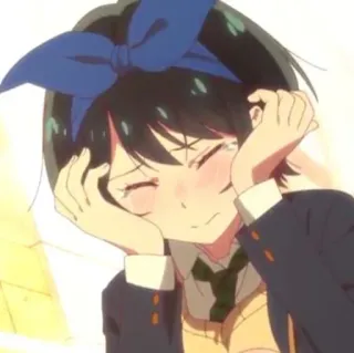 😰 Ruka Sarashina Rent-A-Girlfriend อนิเมะ, ผู้หญิง, รุกะ สาราชินะ, แฟนสาวให้เช่า, ตัวละคร, ริบบิ้น whatsapp sticker