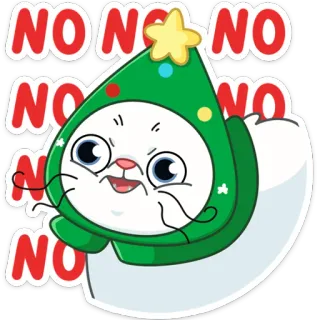 🙅‍♂️ NO NO NO NO NO NO NO кот, рождество, злой, нет, смешной, праздник, милый telegram sticker