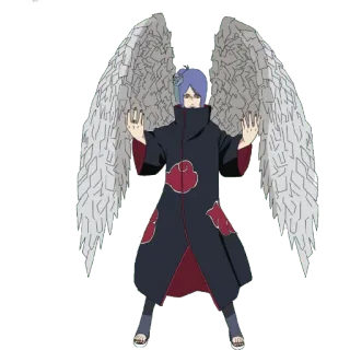 🥵 Konan Naruto อนิเมะ, ปีก, นินจา, โคนัน, แสงอุษา whatsapp sticker