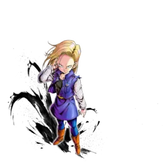 😍 Android 18 Dragon Ball android 18, dragon ball, anime, kämpfer, cyborg, blond, cartoon telegram sticker