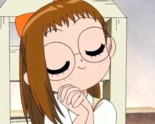 😋 Аниме, Мультфильм, Девушка, Очки, Милый, Манга telegram sticker