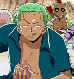 😒 Zoro One Piece Anime, One Piece, Zoro, Karakter, Roronoa Zoro telegram sticker