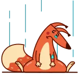 😢 Fuchs, traurig, weinend, Regen, Tier telegram sticker