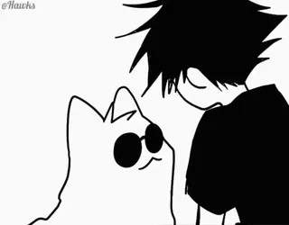❤️ Anime, Gatto, Occhiali da sole, Cartone animato, Carino telegram sticker
