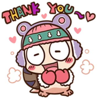 🙏 THANK YOU terima kasih, imut, kawaii, hati, binatang whatsapp sticker