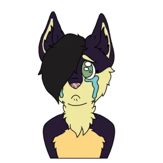 😢 Мультфильм, Волк, Плачущий, Грустный, Животное, Наклейка, Эмо telegram sticker