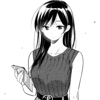 😒 Anime, Manga, Ragazza, Personaggio, Cartone animato, Illustrazione telegram sticker