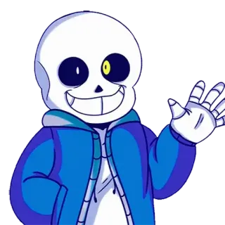 👋 Sans Undertale Санс, Андертейл, скелет, видеоигра, персонаж, привет, машет telegram sticker
