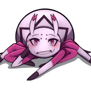 😏 spider, cute, pink, cartoon, sticker, anime telegram sticker