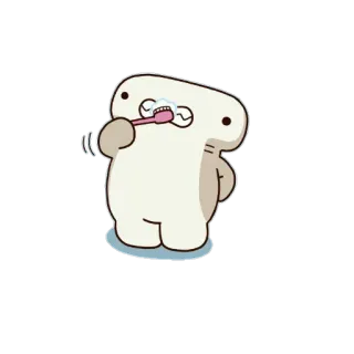 🙂 漫画, 動物, 歯ブラシ, 歯, ブラッシング, かわいい, 衛生 telegram sticker
