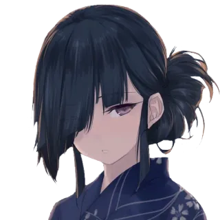 😒 Anime, Fille, Kimono, Dessin animé, Personnage, Japonais whatsapp sticker