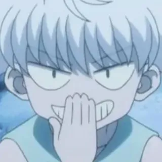 😁 Killua Zoldyck Hunter x Hunter Killua Zoldyck, Hunter x Hunter, Anime, Postać, Psotny, Uśmiech telegram sticker