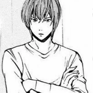 ✖️ Light Yagami Death Note Anime, Manga, Personaggio, Serio, Ritratto, Light Yagami telegram sticker