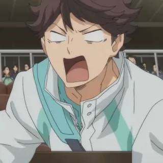 💗 Tooru Oikawa Haikyuu!! Anime, Haikyuu, Tooru Oikawa, Oikawa, scioccato, reazione telegram sticker