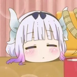 🍬 Kanna Kamui Miss Kobayashi's Dragon Maid 칸나, 애니메이션, 드래곤, 귀여운, 만화, 치비, 코바야시네 메이드래곤 whatsapp sticker