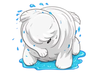 😜 cartoon, dier, schattig, zoogdier, water, olifant telegram sticker