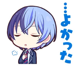 🙂 よかった Anime, Chibi, Fatigué, Détendu, Cartoon, Personnage whatsapp sticker