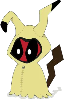 😇 Deadpool Deadpool, Mimikyu, Pokemon, Marvel, crossover, fanart, sticker telegram sticker