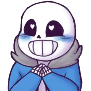 😍 Sans Undertale skeleton, cute, video game, heart, fanart telegram sticker