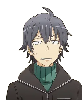 😳 Hachiman Hikigaya Oregairu Аниме, Персонаж, Манга, Анимация, Японский, Мультфильм telegram sticker