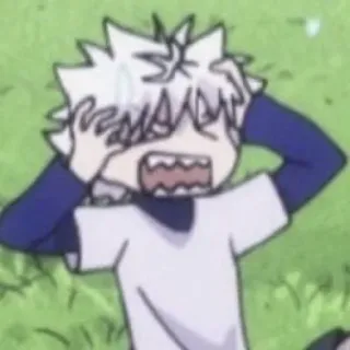 🎐 Killua Zoldyck Hunter x Hunter anime, hunter x hunter, killua, shocked, worried, distressed telegram sticker
