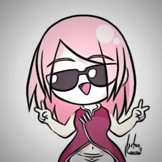 😎 Sakura Naruto anime, cartoon, sakura, peace sign, sunglasses telegram sticker