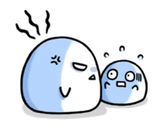 😠 Blob, Enojado, Asustado, Dibujo animado, Expresión, Lindo whatsapp sticker