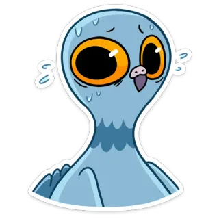 😳 นกพิราบ, นก, สติกเกอร์, การ์ตูน, สัตว์ telegram sticker
