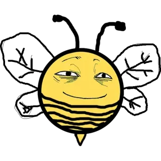 🐝 Dessin animé, Abeille, Visage, Expression, Sourire, Suffisant telegram sticker