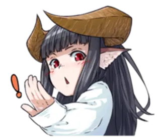 ❗ Anime, Kawaii, Demone, Ragazza, Carino, Corna, Illustrazione telegram sticker