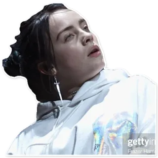 🐵 Billie Eilish певец, Билли Айлиш, поп-звезда, знаменитость, музыка telegram sticker